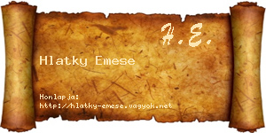 Hlatky Emese névjegykártya